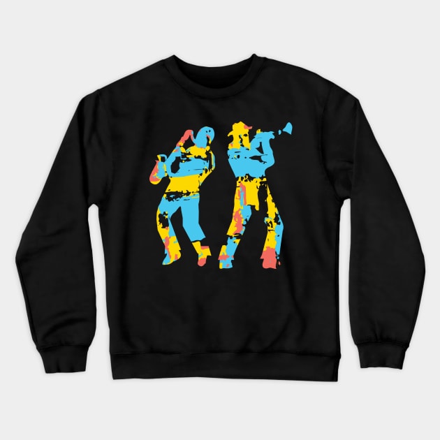 Sax and Trumpet Musicians Crewneck Sweatshirt by jazzworldquest